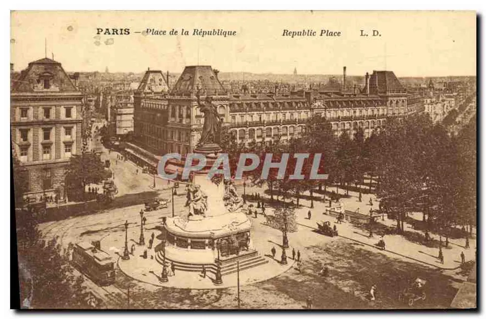 Paris — Place de la République — L. D. - Frente