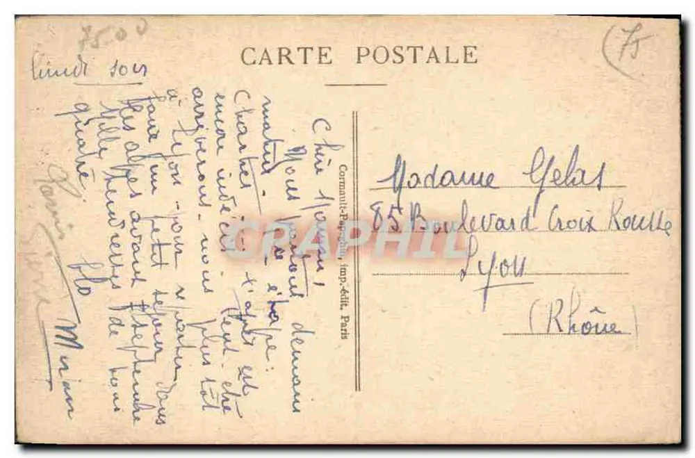 PARIS — O Ópera e a estação do Metropolitano — A.P. — n°170 - Verso