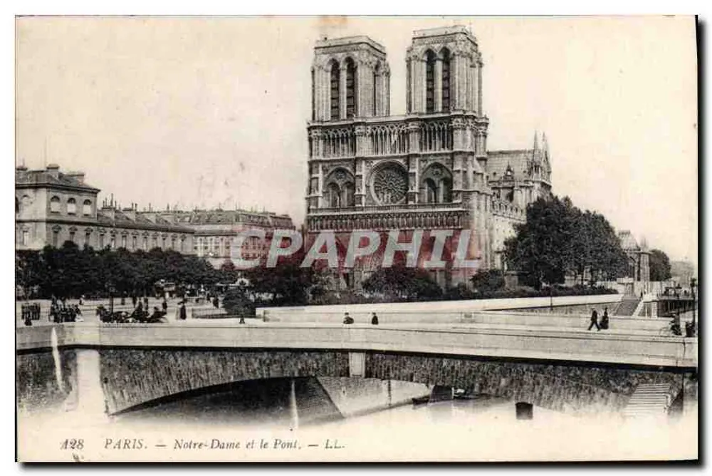 Paris — Notre-Dame e o Ponte — LL. — n° 428 - Frente