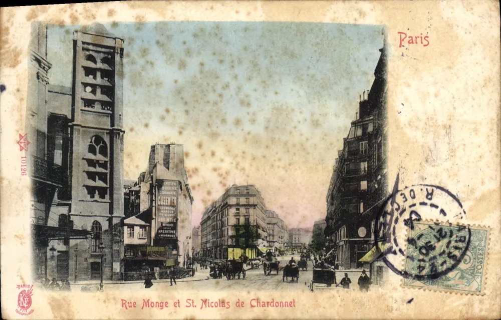 Rua Monge e São Nicolau de Chardonnet — Paris — editor Paris, n° 10126 - Frente