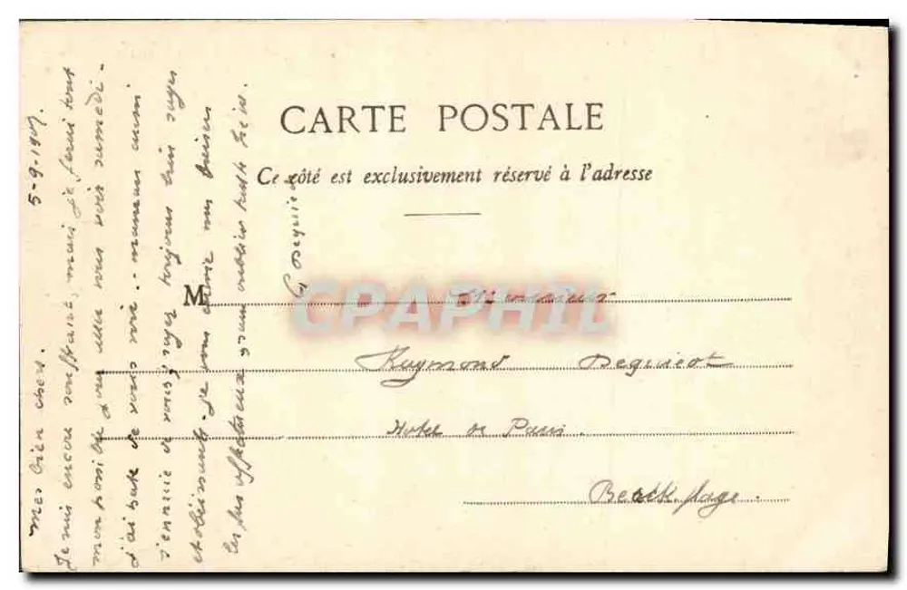 Parijs - Buttes Chaumont - Het meer — uitgever G.D., n° 338 - Achterkant