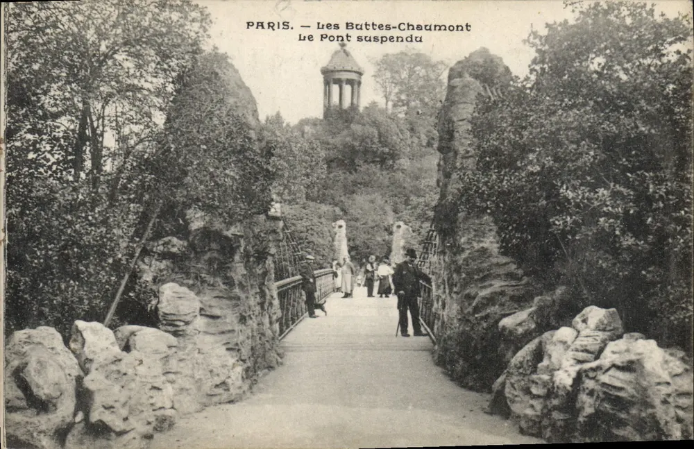 Paris — Les Buttes-Chaumont — Der Hängebrücke - Vorderseite
