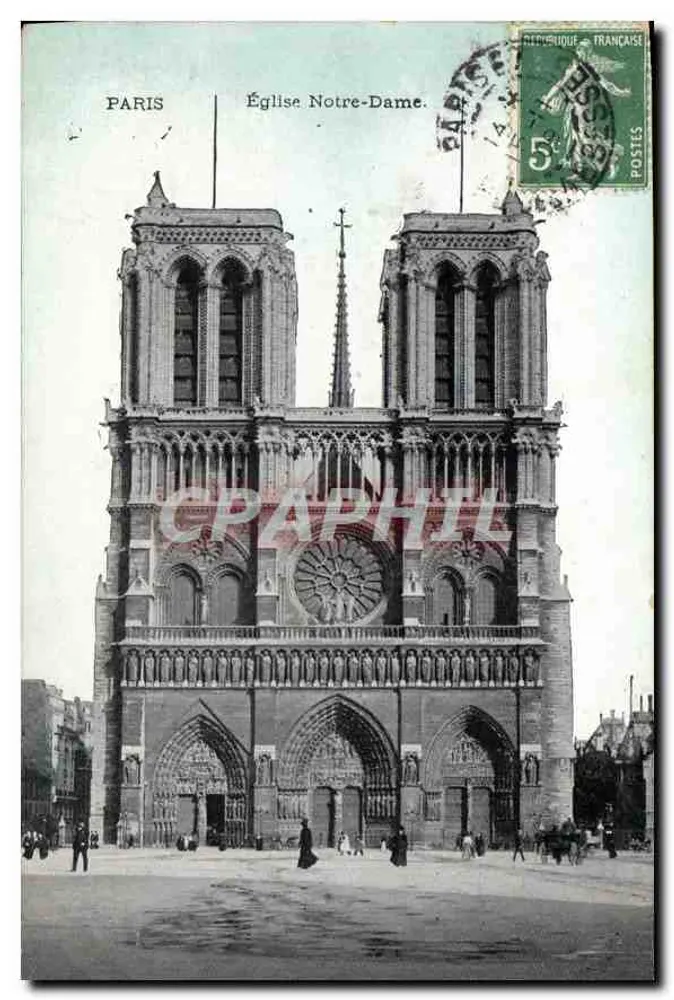 Paris — Igreja de Nossa Senhora — Editor não identificado, número de série não visível - Frente