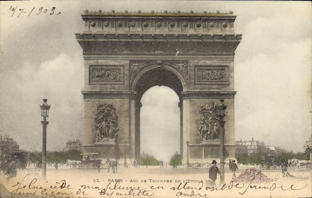 Paris - Arco do Triunfo da Estrela — editor Édouard G. Cognon, n° 32 - Frente