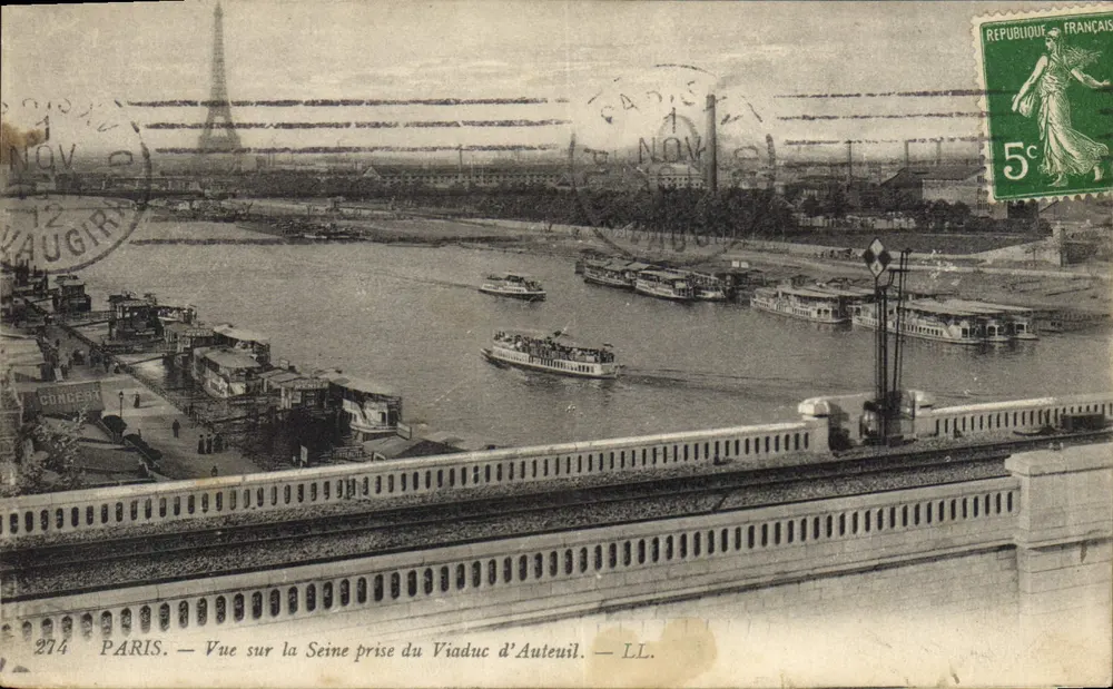 PARIS — Ansicht der Seine vom Auteuil-Viadukt — LL. — Nr. 274 - Vorderseite