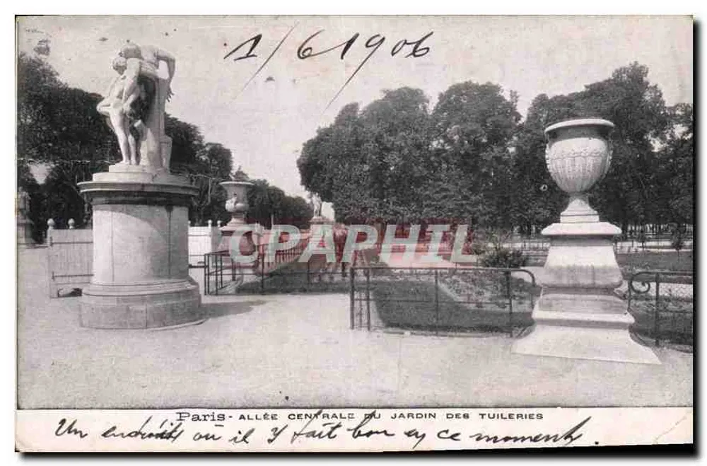 Paris — Zentralallee des Tuileries-Gartens - Vorderseite