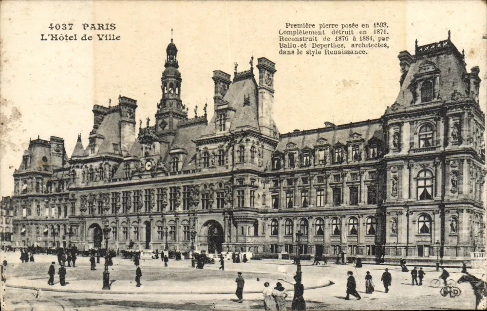O Hotel de Ville — Paris — editor CPD, n° 4037 - Frente