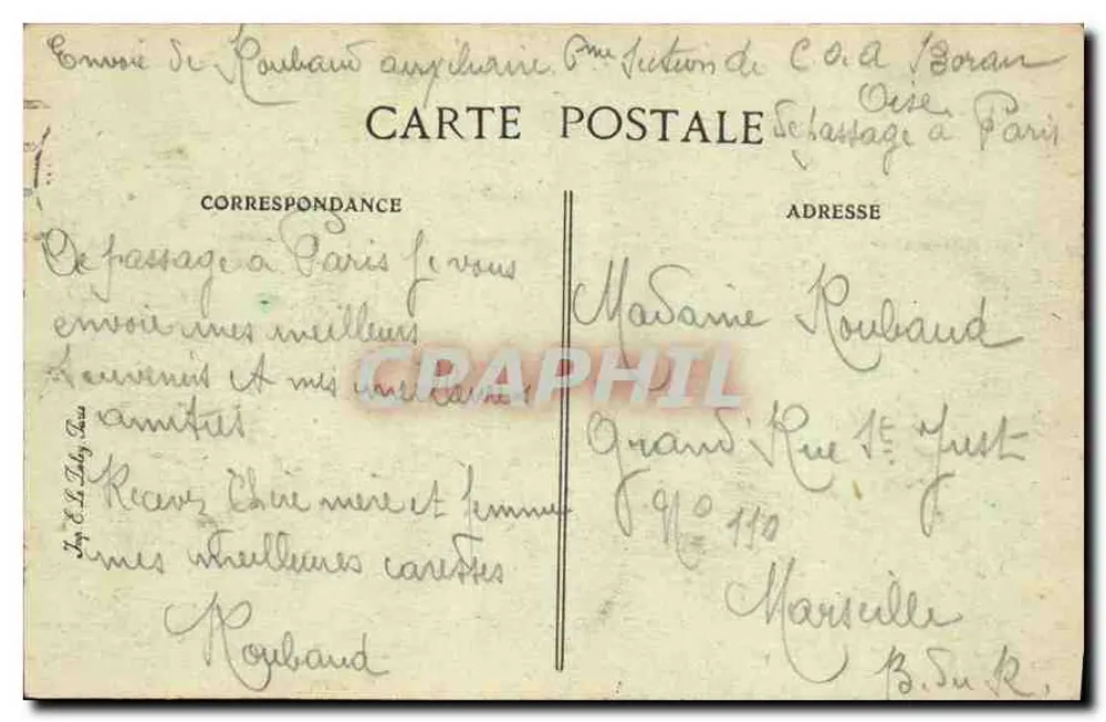 O Hotel de Ville — Paris — editor CPD, n° 4037 - Verso
