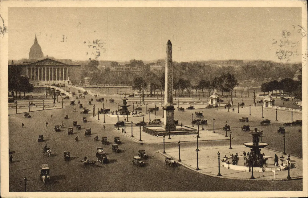 Place de la Concorde — Obélisque i Fontaine — Wydawnictwo Sztuki Yvon, Paryż, nr 70 - Awers