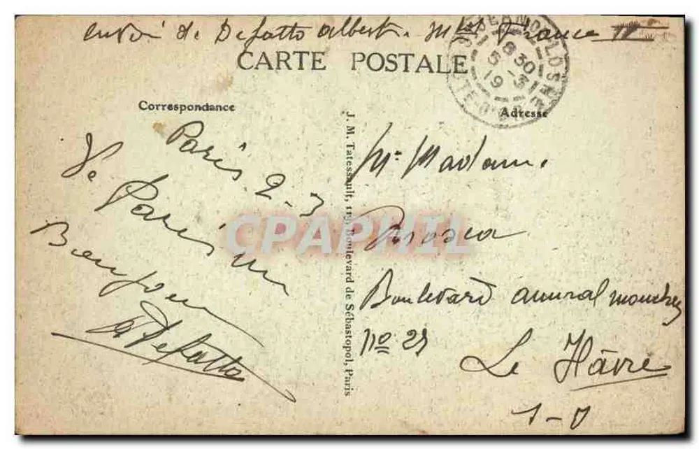 Paris — Igreja da Trindade — L.M.T., Paris - Verso