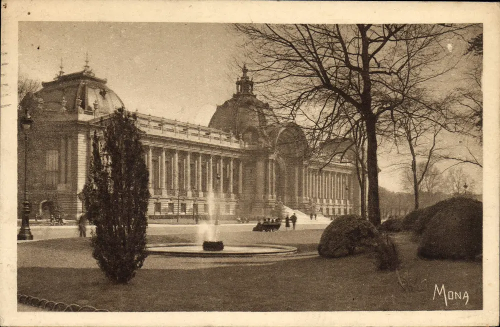 Palácio dos Belos-Artes de Paris — vista do jardim com fonte — editor MONA, número de série não visível - Frente