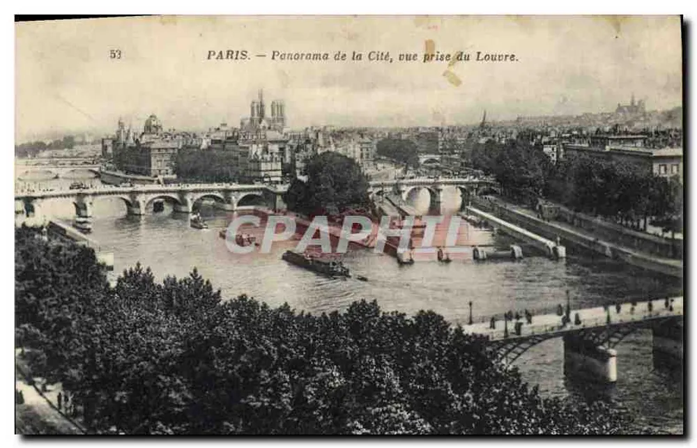Paris — Panorama der Cité, Ansicht vom Louvre — n° 53 - Vorderseite