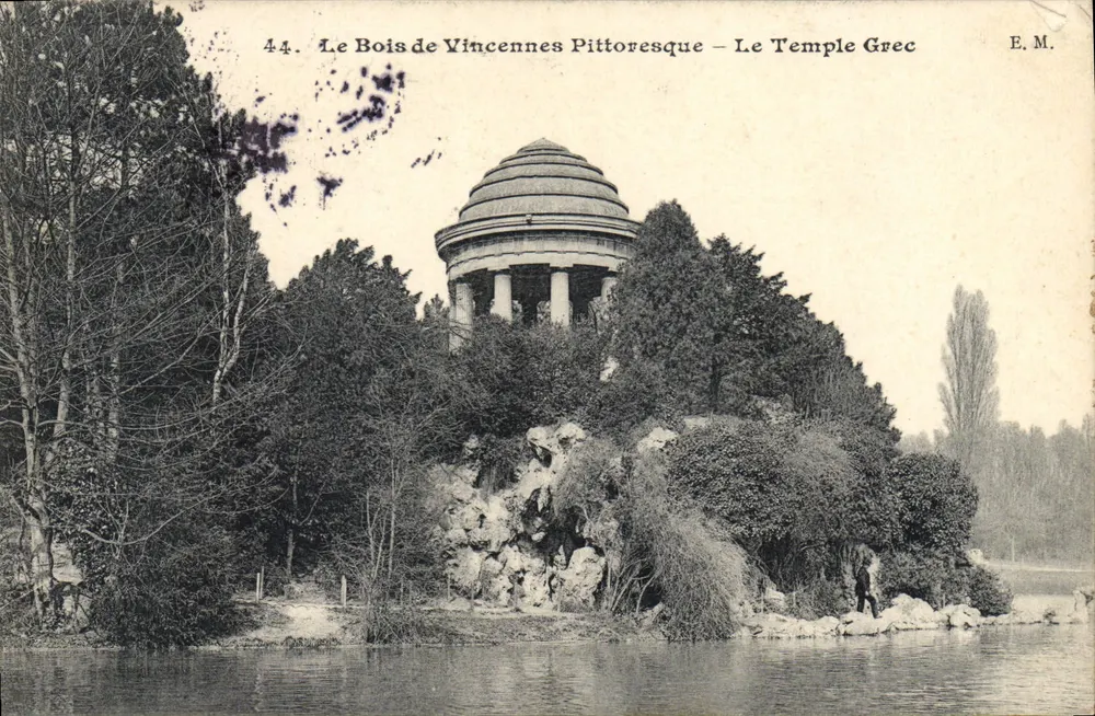 Der Vincennes-Wald pittoresk — Der griechische Tempel — E.M. n°44 - Vorderseite