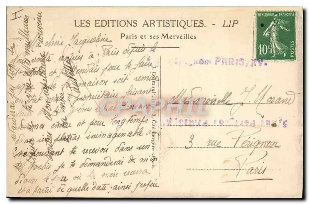 PARIS — Das Palais und der Garten des Luxembourg — LIP - Rückseite