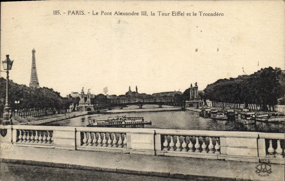 Paris - Die Brücke Alexandre III, die Eiffelturm und das Trocadéro — Verlag Paris, Nr. 185 - Vorderseite