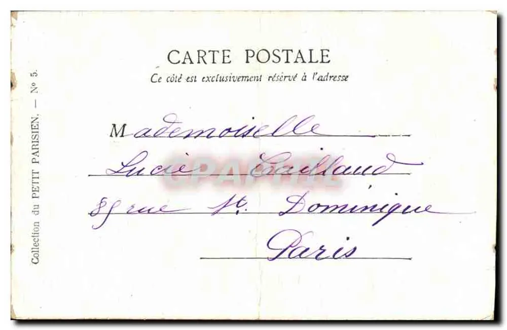 Paris — A Praça da República — Coleção do Petit Parisien, N° 5 - Verso