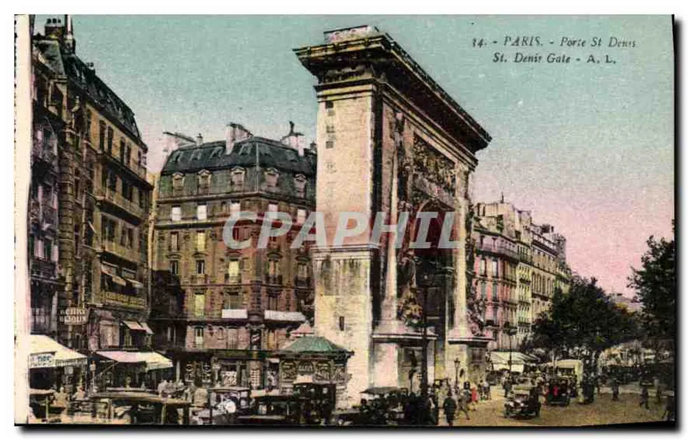 Paryż - Porte Saint-Denis — wydawca A. L., nr 34 - Awers