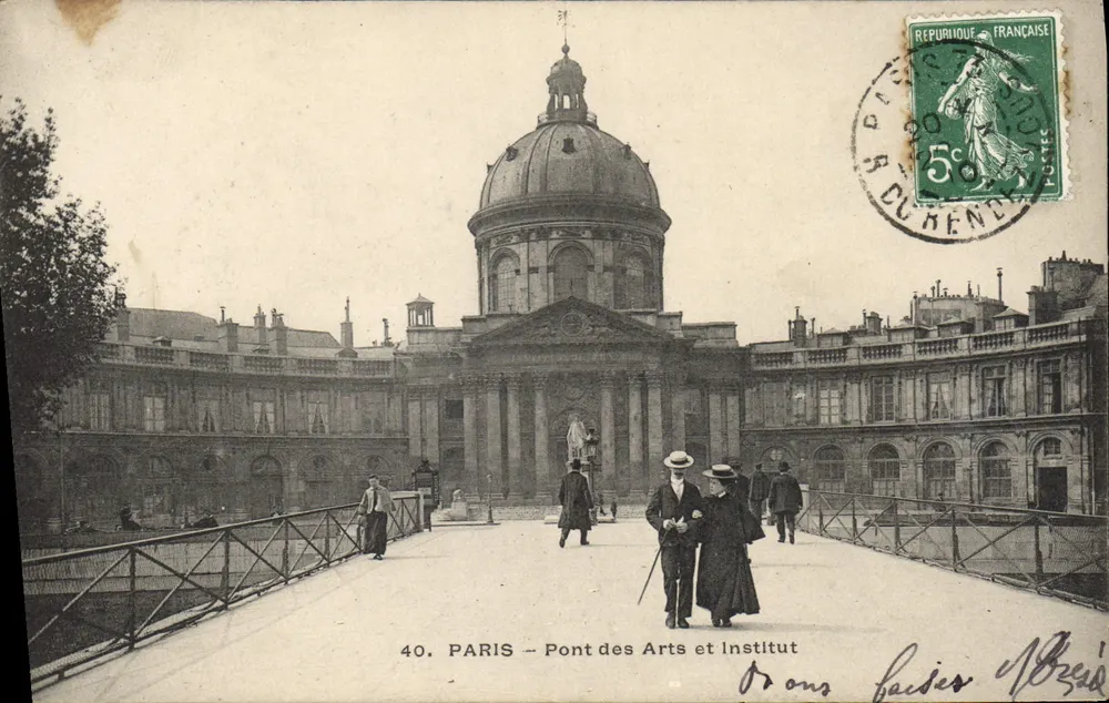 Paris – Ponte dos Artes e Instituto — editor desconhecido, n° 40 - Frente
