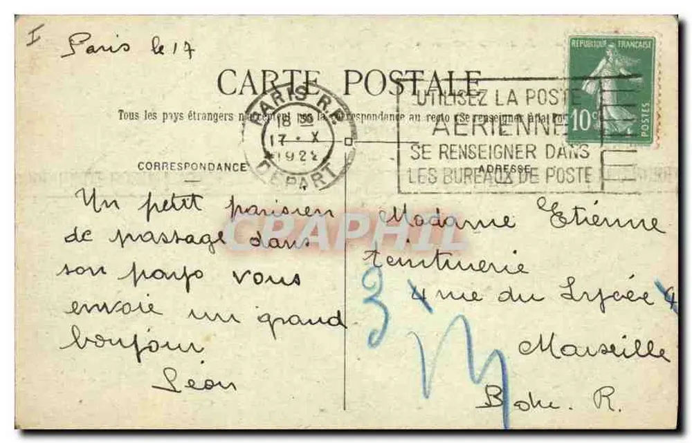 Parigi — Giardino del Lussemburgo — M. J. n° 540 - Verso