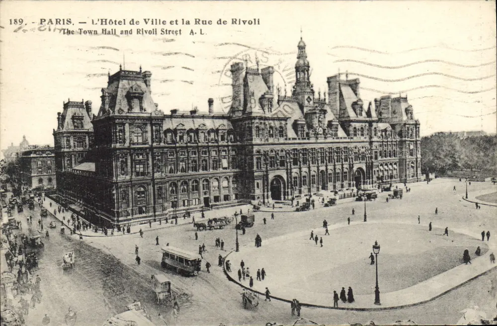 Paris — Das Rathaus und die Rue de Rivoli — A. L. n°189 - Vorderseite