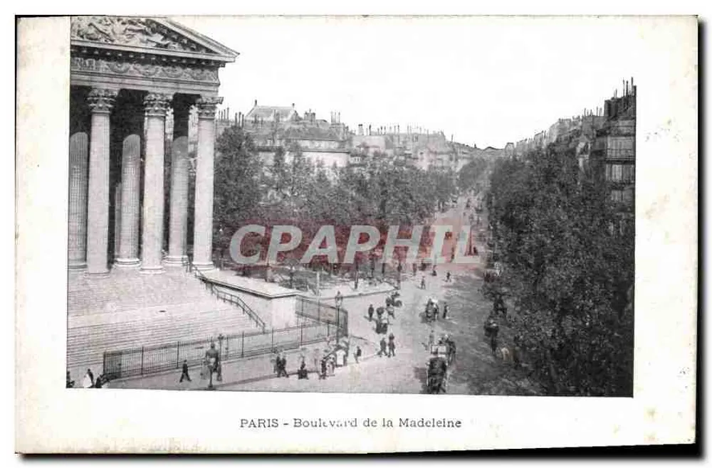 Paris - Boulevard de la Madeleine — vista do Palácio de la Madeleine - Frente