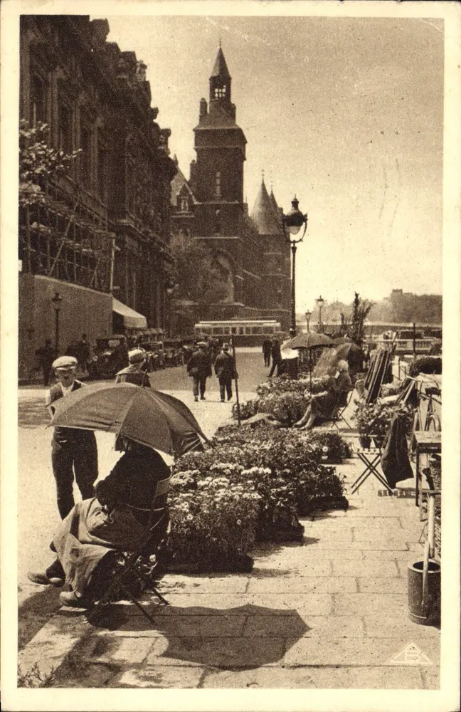 Blumenmarkt der Stadt — Ansichten von Paris — Edition Braun & Cie, n°62 - Vorderseite