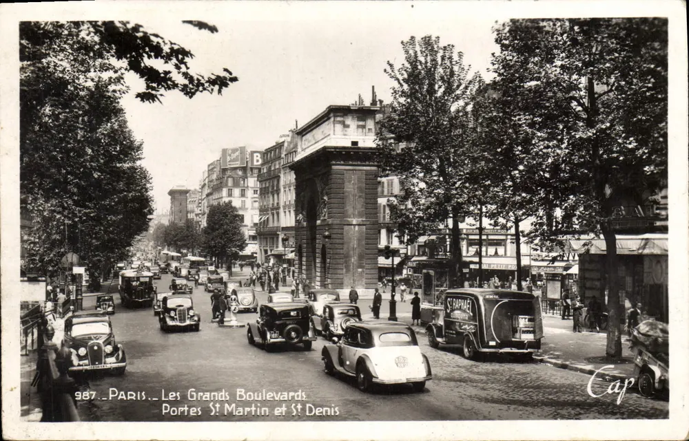 Paris — Die Grands Boulevards, Tore Saint-Martin und Saint-Denis — Verlag Cap, Nr. 987 - Vorderseite