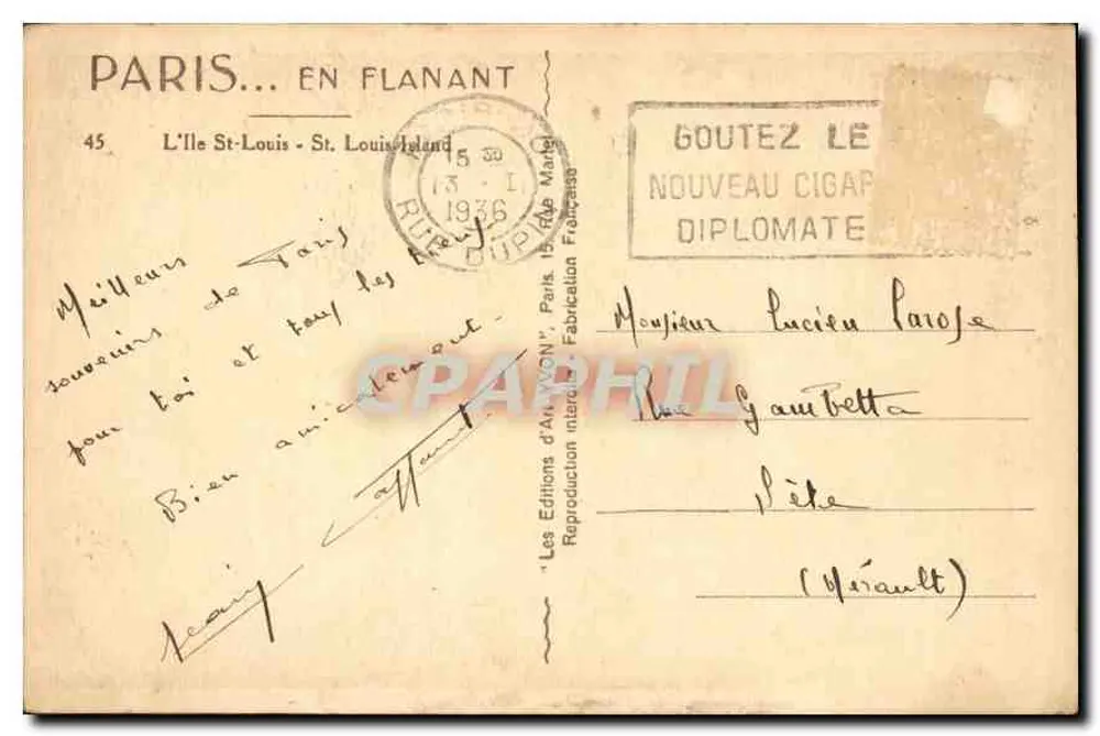 Notre-Dame de Paris — vista da Seine — Les Éditions d'Art 'VON' n°45 - Verso