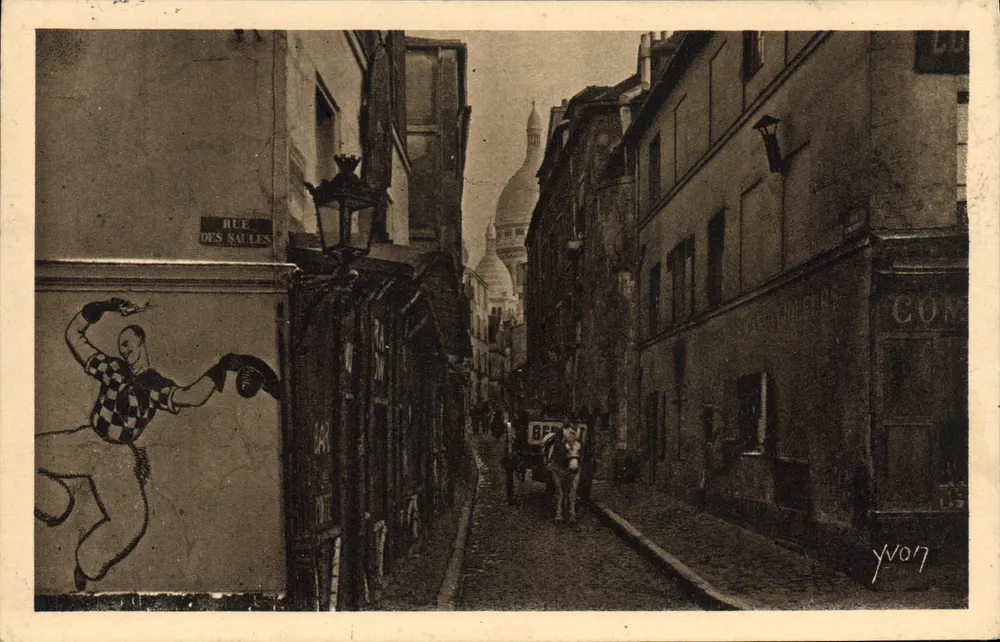 Rue des Saules — uitzicht op Montmartre met het domein van het Sacré-Cœur in de verte — Uitgave Yvon, serie 189 - Voorkant