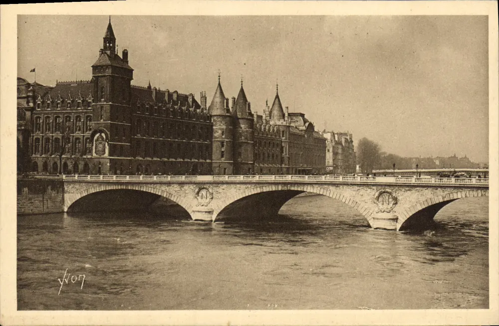 Paris — Das Palast der Gerechtigkeit und der Pont au Change — Éditions d'Art YVON - Vorderseite