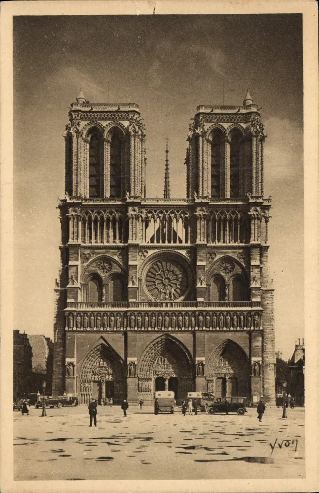 Catedral de Notre-Dame de Paris — fachada — Les Éditions d'Art Yvon, n°44 - Frente