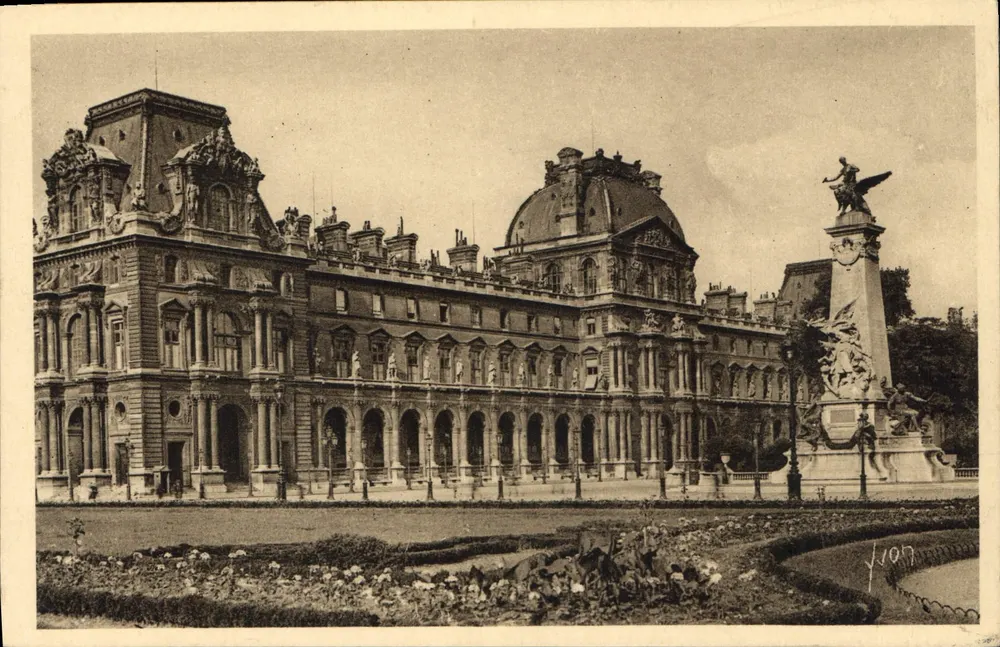 París — Jardín de las Tullerías — Pavillon de Rohan y Monumento de Gambetta — Ediciones de Arte YVON - Anverso