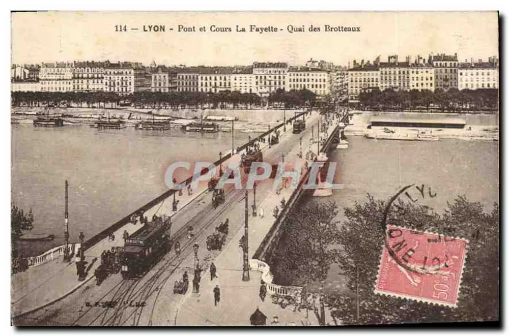 LYON - Brücke und Cours La Fayette - Quai des Brotteaux — Verleger A. F. Luc, Nr. 114 - Vorderseite