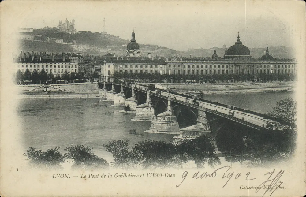 LYON — Die Guillotière-Brücke und das Hôtel-Dieu — Sammlung ND Phot. - Vorderseite