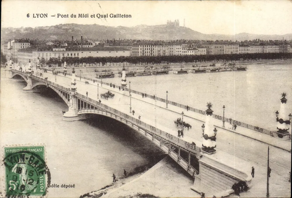 LYON — Ponte do Meio e Quai Gailloton — editor Lyon-Bail - Frente