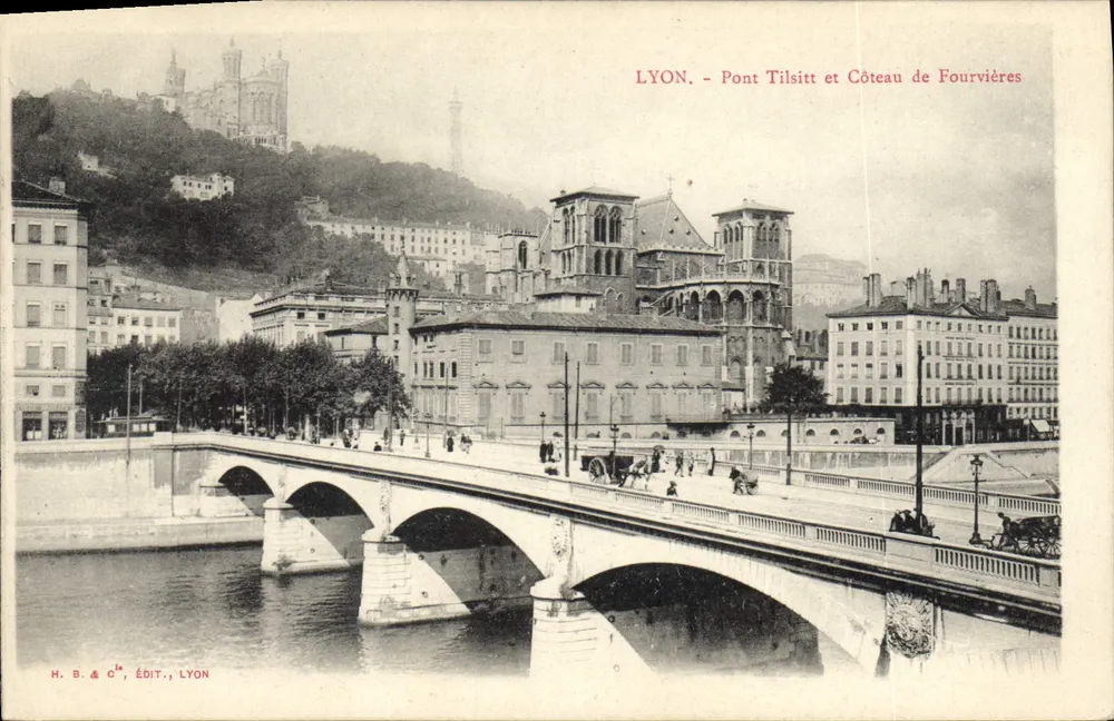 LYON - Pont Tilsitt und Fourvières-Hügel — H. B. & Cie, Verlag, LYON - Vorderseite