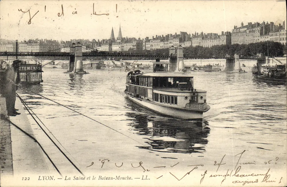 LYON — La Saône und das Bateau-Mouche — LL. — N° 122 - Vorderseite