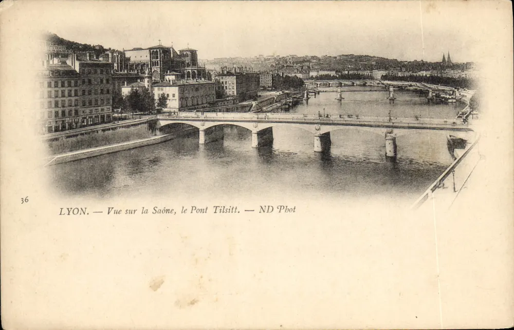 LYON — Ansicht der Saône, Brücke Tilsitt — ND Phot - Vorderseite