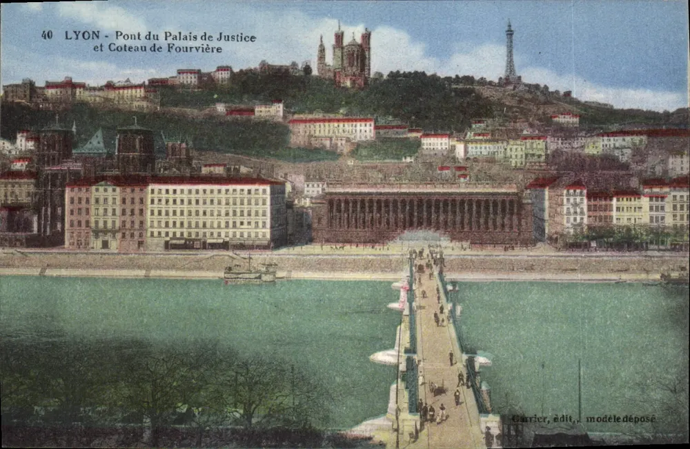 LYON - Pont du Palais de Justice und Coteau de Fourvière — Carrier, Édit., Modell abgegeben - Vorderseite