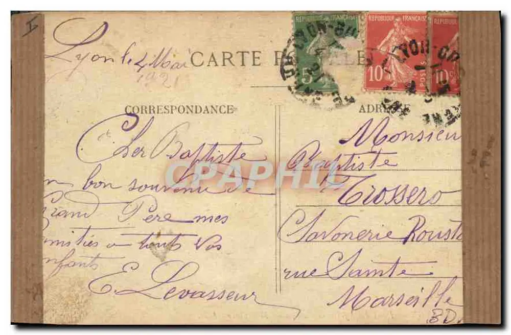 LYON — Pont Lafayette und Fourvière-Hügel — E.R. - Rückseite
