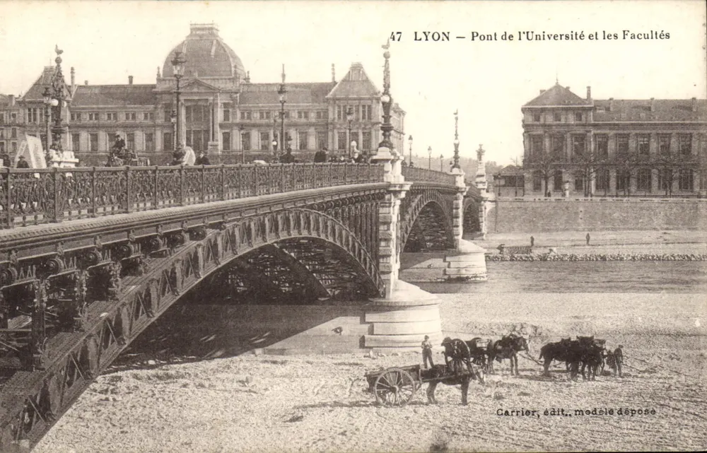 LYON — Ponte dell'Università e le Facoltà — Carrier, editore, modello depositato - Recto