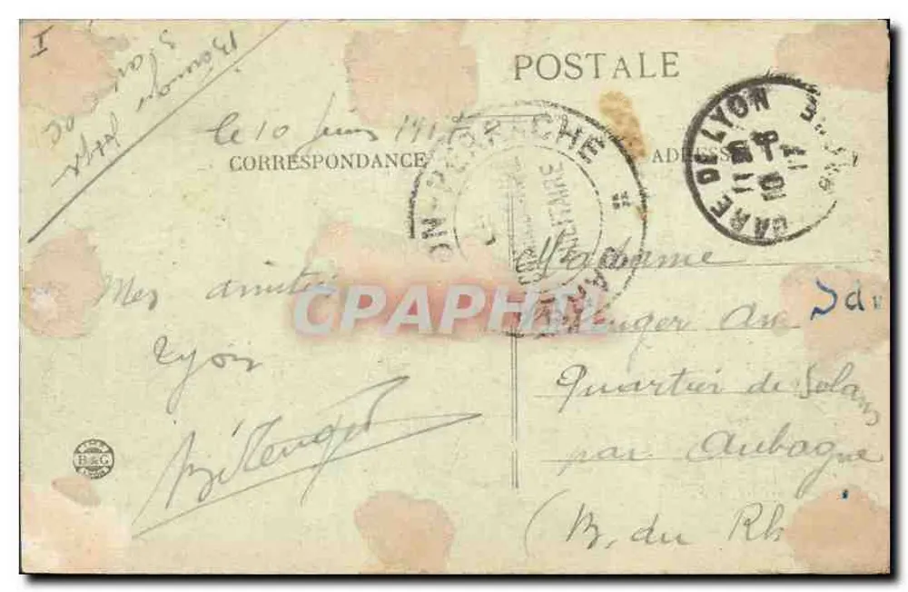 LYON - Pont Lafayette und Coteau de Fourrière - E.R. - Rückseite