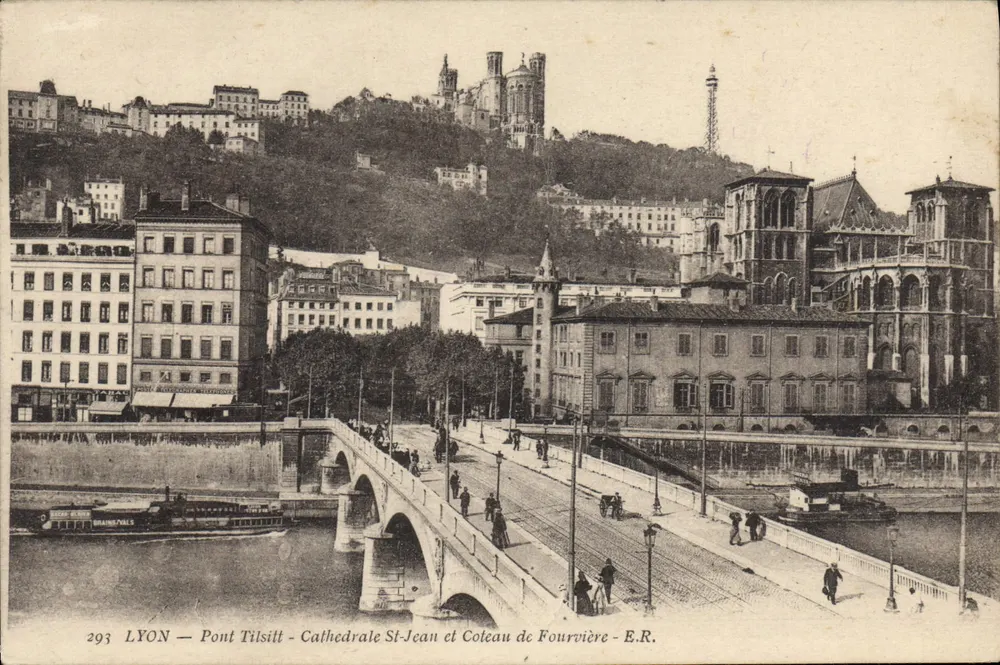 LYON — Pont Tilsitt, Kathedrale Saint-Jean und Coteau de Fourvière — E.R. n°293 - Vorderseite
