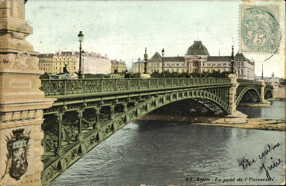 Lyon. O pont da Universidade — editor L.V. & Cie, n°45 - Frente