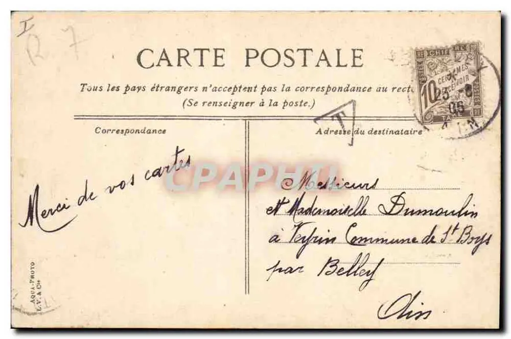 Lyon. O pont da Universidade — editor L.V. & Cie, n°45 - Verso