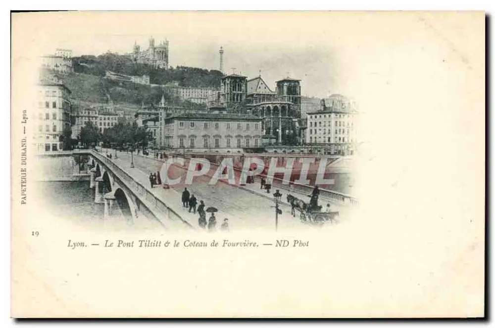 Lyon — Die Brücke Tilisit & der Hügel Fourvière — Papeterie Durand, n°19 - Vorderseite