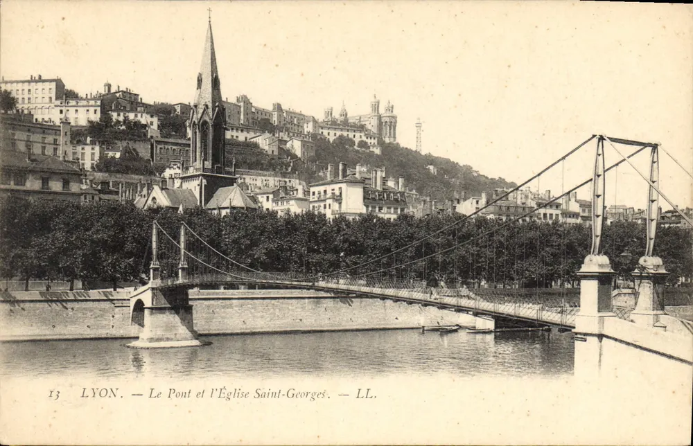 Lyon — Der Brücke und die Kirche Saint-Georges — LL. - Vorderseite