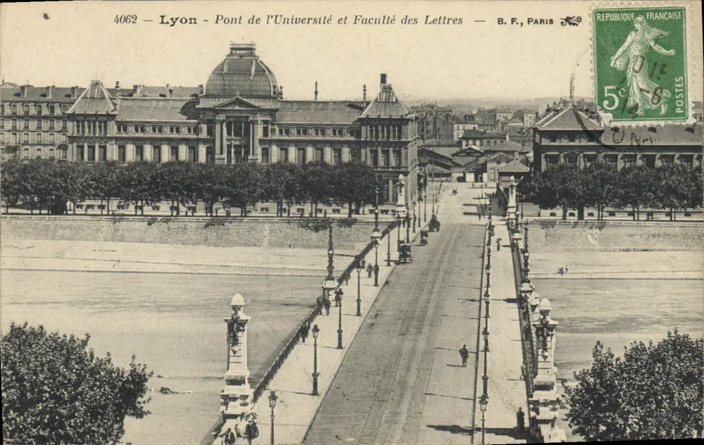 Lyon - Pont de l'Université und Faculté des Lettres — B.F., Paris - Vorderseite