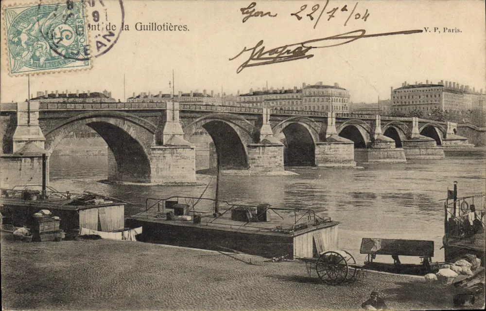 Ponte da Guillotière — Lyon — V.P. Paris, n° 304 - Frente