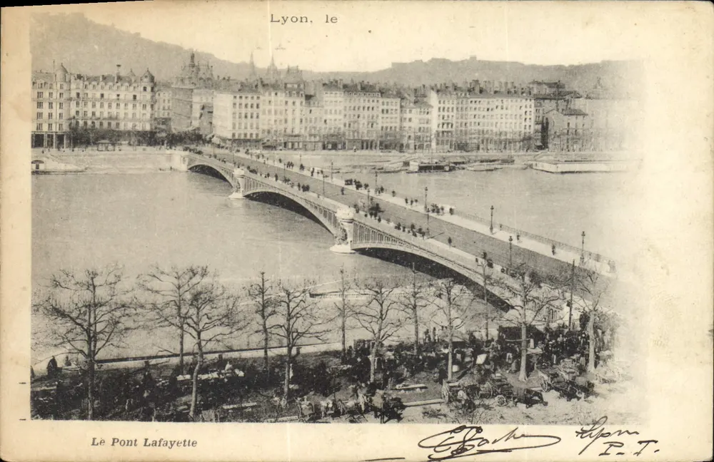Lyon, most Lafayette — widok na Rhoń — Lyon P.T. - Awers